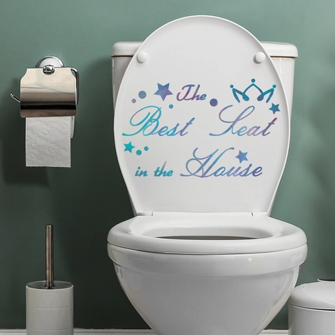 Autocollant de Toilette Lumineux Lueur Dans Le Noir The Best Seat In The House PVC Imperméable Amovible Déco Salle de Bain