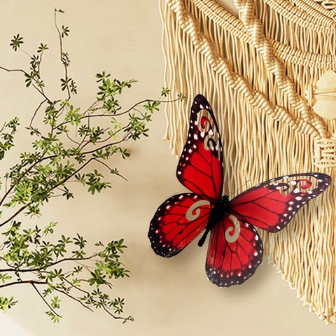 Pegatinas de Pared de Mariposas Grandes Estéreo 3D Caladas de PVC Decoración de Mariposa Monarca Para Sala de Estar Dormitorio Jardín Hogar Fiesta