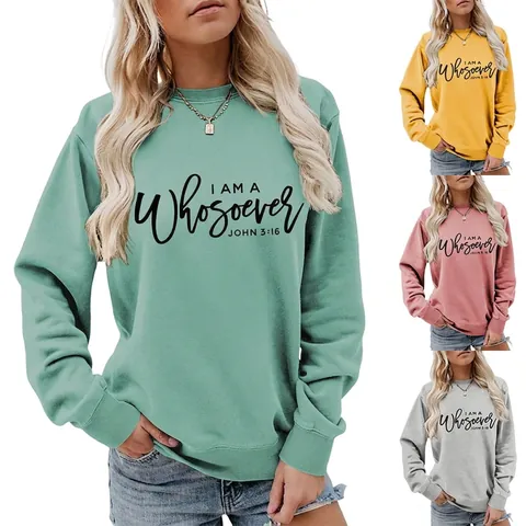 Women Long Sleeve Sweatshirt And Ripped Denim Shorts Set Cotton Blend Religious Letter Print Casual Two Piece Outfit