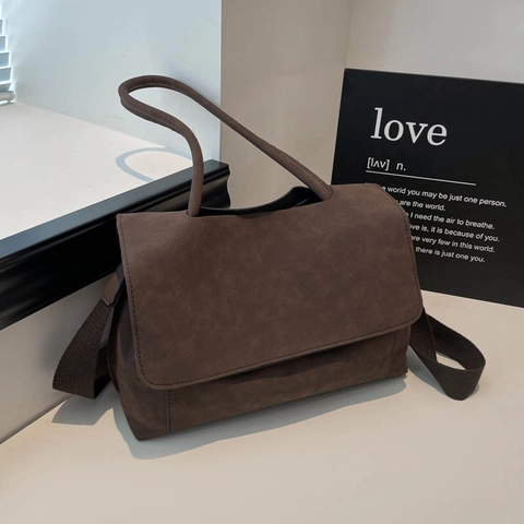 Dames Vintage PU Leer Crossbody Tas Grote Capaciteit Minimalistische Flap Schoudertas Voor Kantoor Dagelijks Woon-werkverkeer