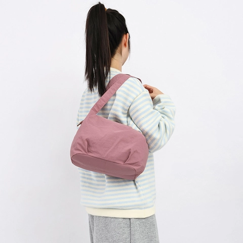 Bolso de Hombro Plisado de Nailon Informal para Mujer Ligero Gran Capacidad Bolso de Mano Color Sólido Versátil Diario