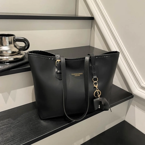 Borsa Tote in Pelle PU di Grande Capacità per Donna Urbana Semplice Charm Elefante Borsa a Tracolla Letteraria Moda Quotidiana