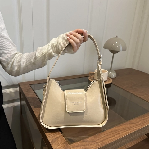 Dames Minimalistische PU-Leren Schouder-Onderarmtas Met Verstelbare Riem Veelzijdige Crossbody Tas Voor Dagelijkse Mode