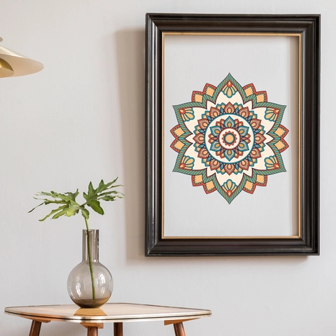 Mandala Wall Sticker PVC Colorful Geometric Bohemian Removable Self-Adhesive Home Door Decor Art Mural