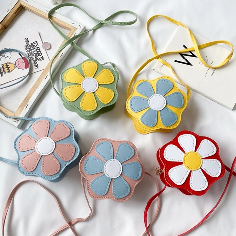 Borsa A Tracolla A Forma Di Fiore Per Bambini Pelle PU Mini Borsa A Spalla Design Margherita Accessorio Di Moda Per Ragazze