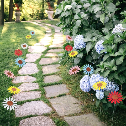 Vliesstoff Filz Sonnenblumen Gartenstecker Mehrfarbig Dekorative Blumenstecker Für Rasen Garten Blumentopf Outdoor Ornaments