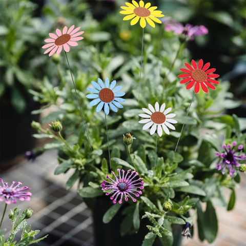 Vliesstoff Filz Sonnenblumen Gartenstecker Mehrfarbig Dekorative Blumenstecker Für Rasen Garten Blumentopf Outdoor Ornaments