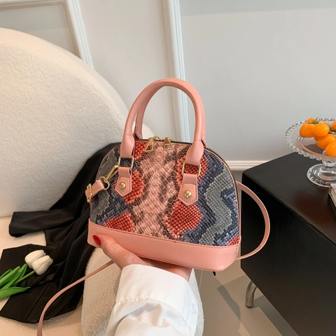 Borsa A Conchiglia Da Donna Con Motivo A Serpente In Pelle PU Borsa A Mano Borsa A Tracolla Con Tracolla Rimovibile