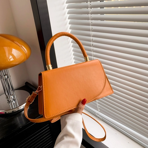 Women Fashion PU Leather Shoulder Bag Minimalist Solid Color Square Handbag With Magnetic Buckle Casual Commute Crossbody Bag For Lady
