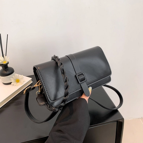 Piccola Borsa A Tracolla Quadrata In Pelle PU Da Donna Borsa A Spalla Con Manico Intrecciato Versatile Semplice