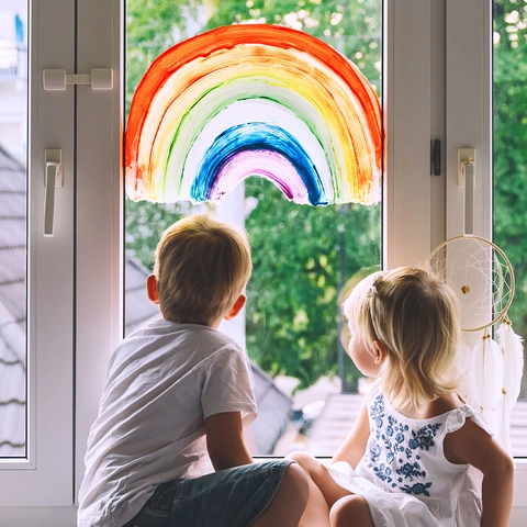 Regenbogen Fensteraufkleber PVC Statisch Haftend Doppelseitig Klebefrei Abnehmbar DIY Glassticker Wohnzimmer Schlafzimmer
