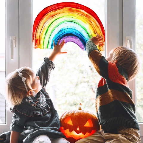 Regenbogen Fensteraufkleber PVC Statisch Haftend Doppelseitig Klebefrei Abnehmbar DIY Glassticker Wohnzimmer Schlafzimmer