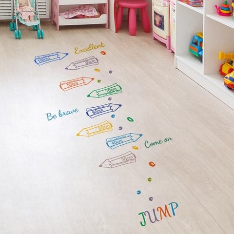 Stickers De Sol Marelle PVC Crayon Jeu Décalcomanies Pour Chambre Enfants Salle De Jeux Maternelle Exercice Motivationnel