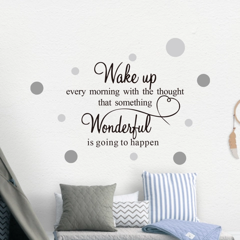 Sticker Mural avec Devise Anglaise Inspirante Décalcomanie en PVC Amovible pour Chambre Salon Décoration Artistique Maison