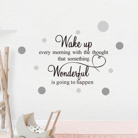 Sticker Mural avec Devise Anglaise Inspirante Décalcomanie en PVC Amovible pour Chambre Salon Décoration Artistique Maison