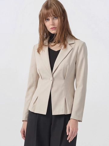 Blazer da Donna Elegante Vestibilità Slim Revers Bottone Singolo Giacca da Completo Tinta Unita Manica Lunga Pendolare Ufficio Cappotto Professionale