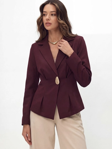 Women's Elegant Slim Fit Blazer Jacket Solid Color Lapel Single Button Long Sleeve Casual Office Commuter Suit Top