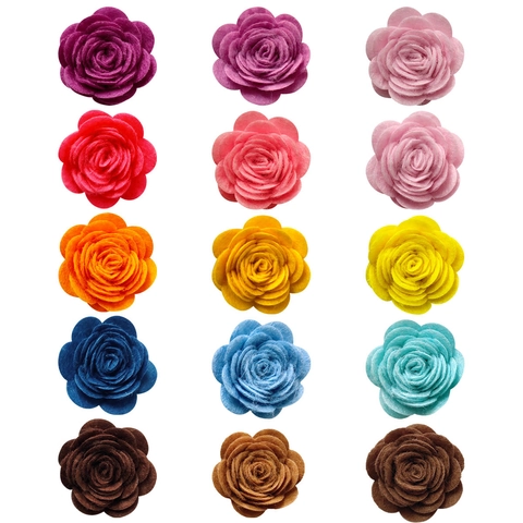 Mini Diy Filz Rosenblütenköpfe Vliesstoff Farbverlauf Selbstklebend Für Scrapbooking Basteln Heimdekoration