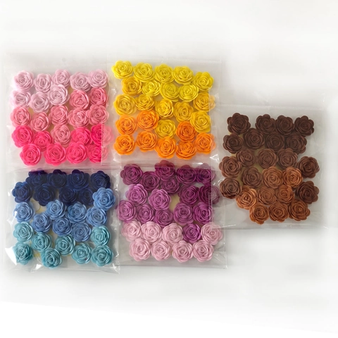 Mini Diy Filz Rosenblütenköpfe Vliesstoff Farbverlauf Selbstklebend Für Scrapbooking Basteln Heimdekoration