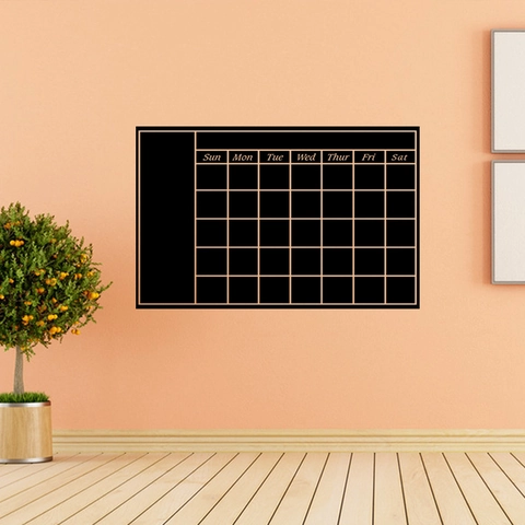 Removable Blackboard Wall Sticker Planner Calendar PVC Chalkboard Grid Wall Decal For Office Home School Decoration Tool