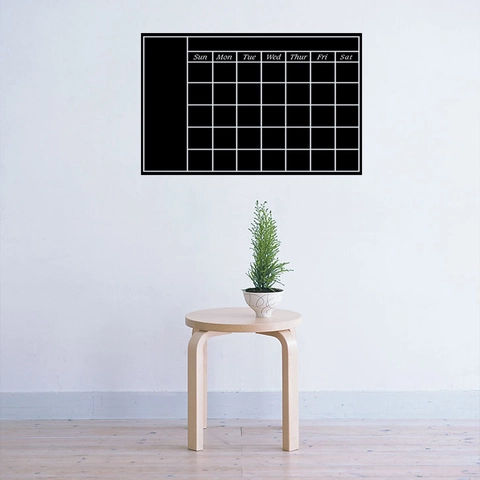 Removable Blackboard Wall Sticker Planner Calendar PVC Chalkboard Grid Wall Decal For Office Home School Decoration Tool