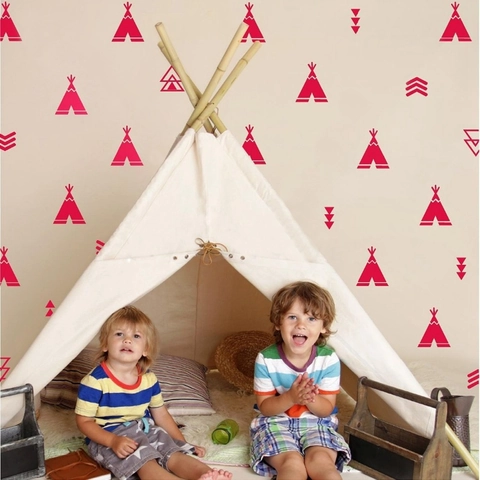 Adesivi Murali Tipi Tribali in Stile Nordico Decalcomanie a Freccia a Triangolo Geometrico PVC Per Decorazione Cameretta