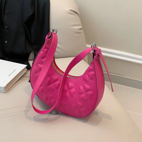 Textur Mode Vierblättriges Kleeblatt Geprägt PU Leder Unterarmtasche Damen 2025 Koreanisch Lässig Hobo Schultertasche