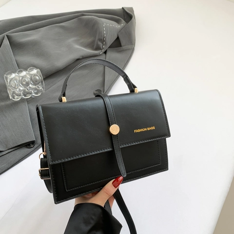 Fashion Women Color Block Small Square Shoulder Bag PU Leather Crossbody Handbag With Top Handle Metal Buckle Letter Print Satchel Bag For Daily Commuting