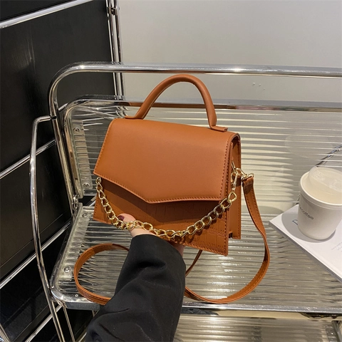 Dames PU Lederen Crossbody Tas Krokodillenpatroon Handtas Met Gouden Ketting Schoudertas Voor Dagelijks Feest Reizen Messenger Tas