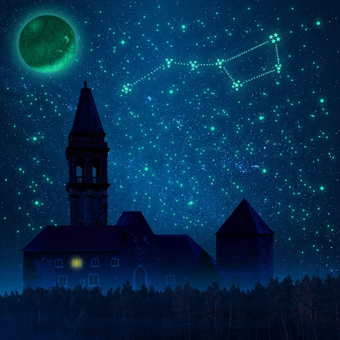 Leuchtende Sterne Mond Wandaufkleber Set Fluoreszierende Deckenaufkleber Für Kinderzimmer Schlafzimmer Heimdekoration Leuchtende Sternpunkte Wandtattoo
