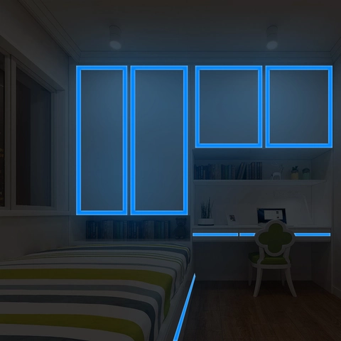 Blue Luminous Tape Glow In The Dark PVC Self Adhesive Safety Warning Strip For Stairs Walls Stage Home Decoration Luminous Sticker