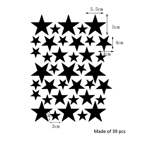 Adesivi Murali Stella Pentagramma in PVC Rimovibile per Cameretta Bambini Asilo Nido Decorazione Casa Cielo Stellato DIY