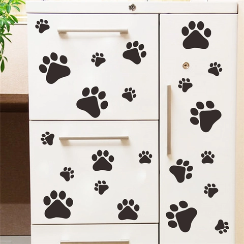Animal Paw Print Wall Stickers PVC Removable Waterproof Decals For Home Bedroom Car Decoration DIY Cartoon Footprints