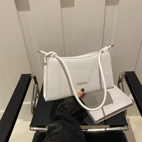 Borsa Sottobraccio Da Donna Pelle PU Borsa A Tracolla Quadrata Piccola Minimalista Con Tracolla A Nodo Stampa Moda Per Uso Quotidiano