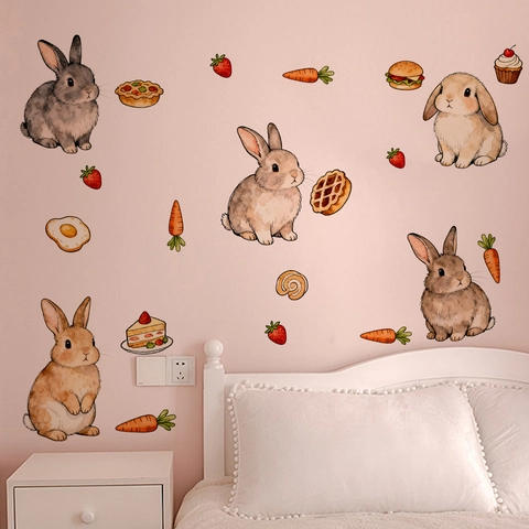 Adesivo da Parete Animali Cartoni Animati Acquerello PVC Autoadesivo Decorazione per Camera dei Bambini Nursery Casa Adesivo da Parete