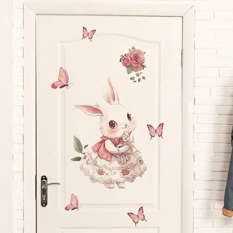 Adesivi Murali Animali Cartoni Animati PVC Impermeabile Autoadesivi Decorazione Cucina Bagno Stile Acquerello Dipinto A Mano