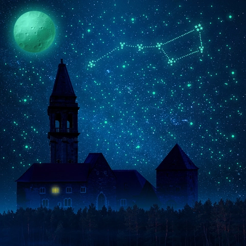 Autocollants Muraux Lumineux Lune Étoiles Et Points Glow In The Dark Décalcomanies En PVC Pour Plafond Chambre D'Enfants