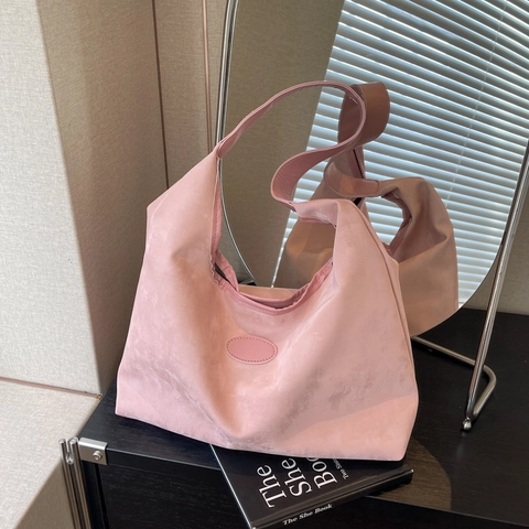 Bolso Tote de Gran Capacidad para Mujer Cuero de PU Suave Color Sólido Bolso de Hombro Hobo Minimalista Casual para Oficina Diario