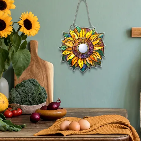 Acryl Sonnenfänger Hängende Dekoration Buntglas Stil Tier Blume Muster Flach Fenster Wand Veranda Heimdeko