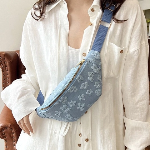Marsupio Da Petto Con Jacquard Floreale 3D Da Donna Borsa A Tracolla Alla Moda Con Tracolla Regolabile Borsa Mezzaluna