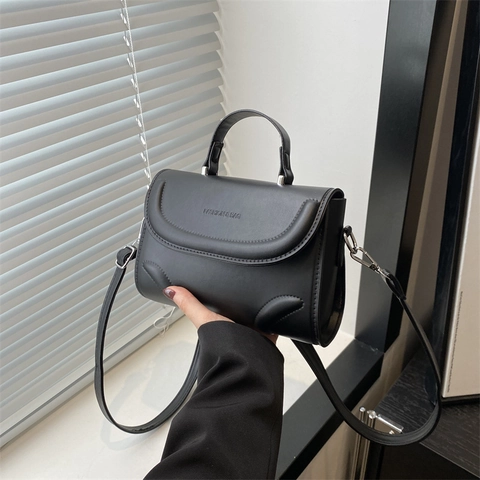 Modische PU Leder Kleine Quadratische Umhängetasche Für Damen Einfarbige Handtasche Mit Griff Und Verstellbarem Schultergurt