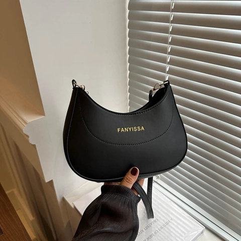 Minimalist Crescent Underarm Bag PU Leather Chic French Style Hobo Shoulder Purse For Women Daily Accessory
