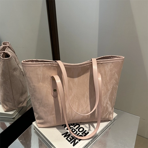 Damen Faltenstruktur PU Leder Tragetasche Große Kapazität Lässige Schultertasche Für Urban Pendeln Minimalistische Mode Handtasche
