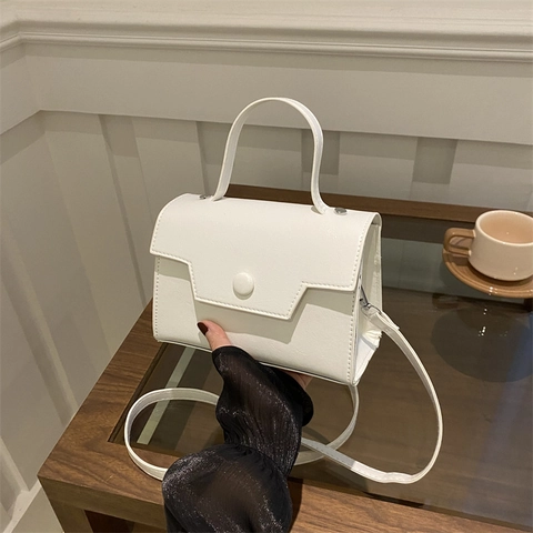 Borsa a Tracolla Retrò in Pelle PU da Donna Borsa a Tracolla Minimalista con Manico Superiore e Fibbia Magnetica Borsa alla Moda