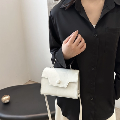 Borsa a Tracolla Retrò in Pelle PU da Donna Borsa a Tracolla Minimalista con Manico Superiore e Fibbia Magnetica Borsa alla Moda
