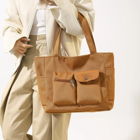 Damen Nylon Tragetasche Mit Großer Kapazität Mehrere Taschen Pendler Schultertasche Hochwertige Utility Stil Handtasche