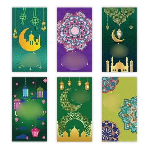 Eid Mubarak Geldumschläge Ramadan Kareem Papier Geschenkumschläge Mit Moschee Halbmond Laterne Islamische Muslimische Feiertage