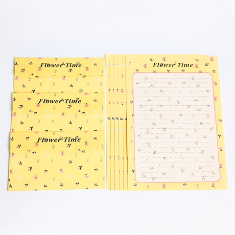Fresh Floral Letter Paper And Envelope Kit Cute Rabbit Bird Patterns Pastoral Writing Stationery Kit For Students General