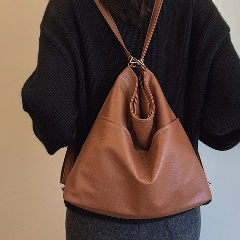 Damen Große Kapazität Tragetasche Minimalistische Litschi-Textur PU Leder Umhängetasche Verstellbarer Gurt Für Den Alltag