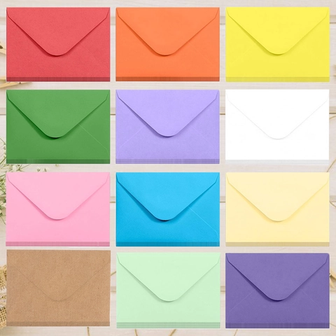 Minimalist Multi-color Kraft Paper Envelopes V-flap Blank Invitation Envelopes For Wedding Party Stationery Office Supplies